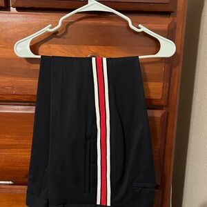 Banana Republic Navy Pants with Red and White Stripe